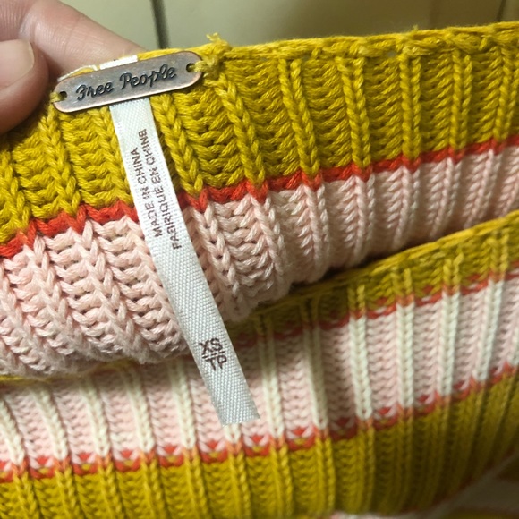 Free People Just My Stripe Cropped Sweater - NWOT - Picture 7 of 7
